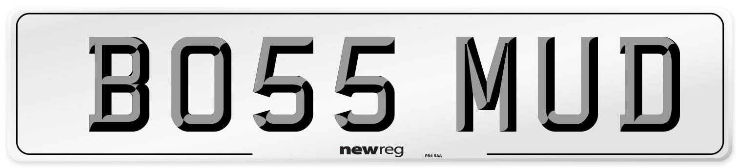BO55 MUD Number Plate from New Reg